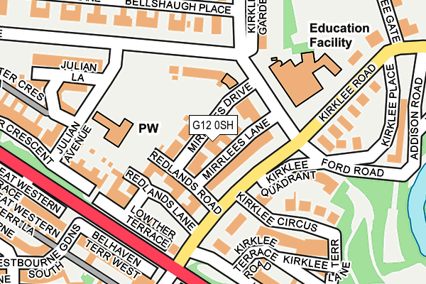 G12 0SH map - OS OpenMap – Local (Ordnance Survey)