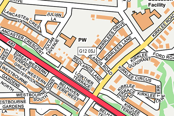 G12 0SJ map - OS OpenMap – Local (Ordnance Survey)