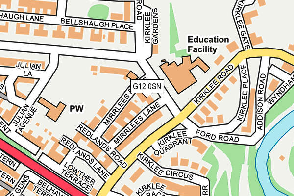 G12 0SN map - OS OpenMap – Local (Ordnance Survey)