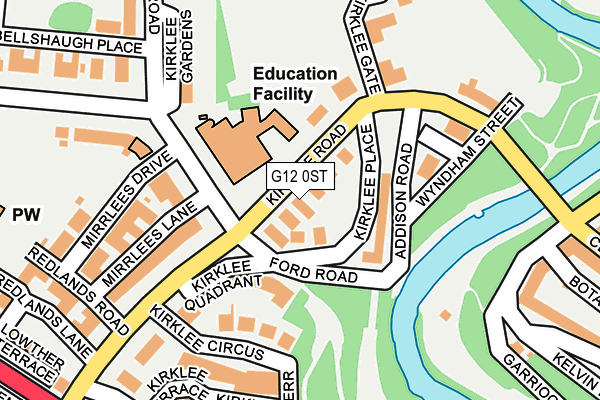 G12 0ST map - OS OpenMap – Local (Ordnance Survey)