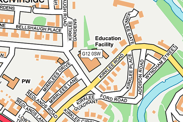 G12 0SW map - OS OpenMap – Local (Ordnance Survey)