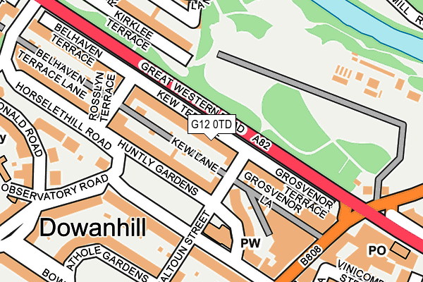 G12 0TD map - OS OpenMap – Local (Ordnance Survey)