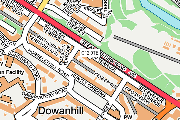 G12 0TE map - OS OpenMap – Local (Ordnance Survey)