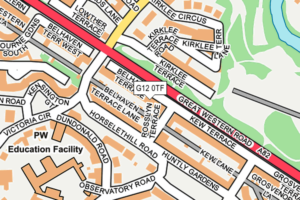 G12 0TF map - OS OpenMap – Local (Ordnance Survey)