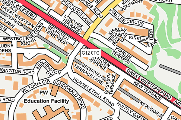 G12 0TG map - OS OpenMap – Local (Ordnance Survey)