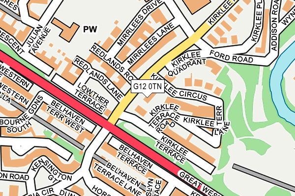 G12 0TN map - OS OpenMap – Local (Ordnance Survey)