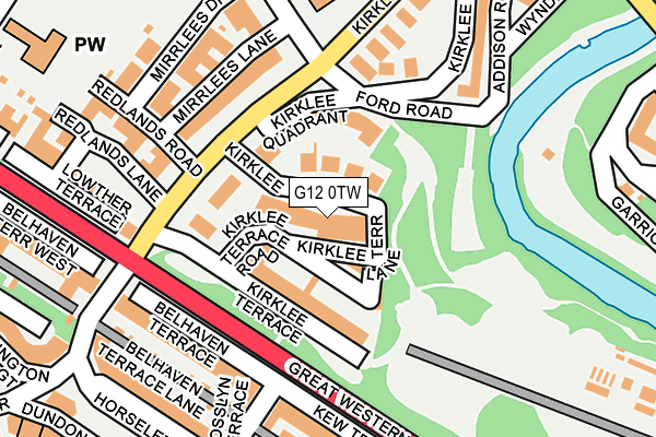 G12 0TW map - OS OpenMap – Local (Ordnance Survey)