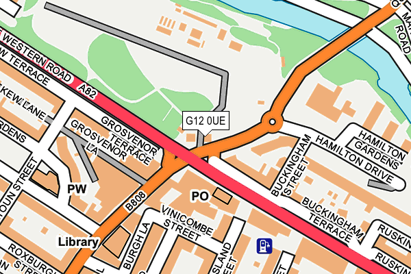 G12 0UE map - OS OpenMap – Local (Ordnance Survey)