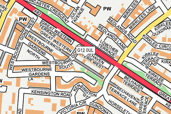 G12 0UL map - OS OpenMap – Local (Ordnance Survey)