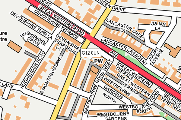 G12 0UN map - OS OpenMap – Local (Ordnance Survey)