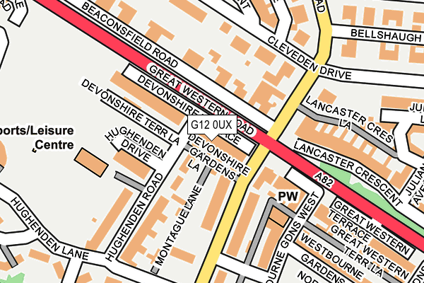 G12 0UX map - OS OpenMap – Local (Ordnance Survey)