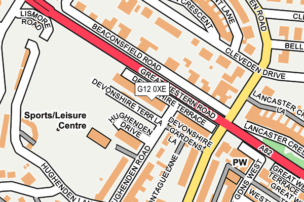 G12 0XE map - OS OpenMap – Local (Ordnance Survey)