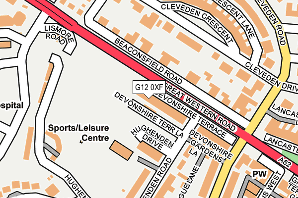 G12 0XF map - OS OpenMap – Local (Ordnance Survey)