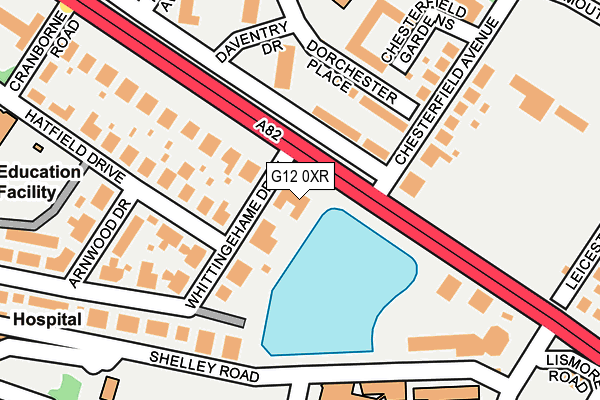 G12 0XR map - OS OpenMap – Local (Ordnance Survey)