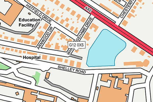 G12 0XS map - OS OpenMap – Local (Ordnance Survey)