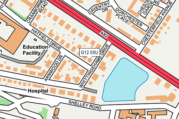 G12 0XU map - OS OpenMap – Local (Ordnance Survey)