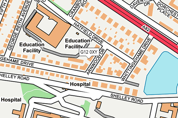 G12 0XY map - OS OpenMap – Local (Ordnance Survey)