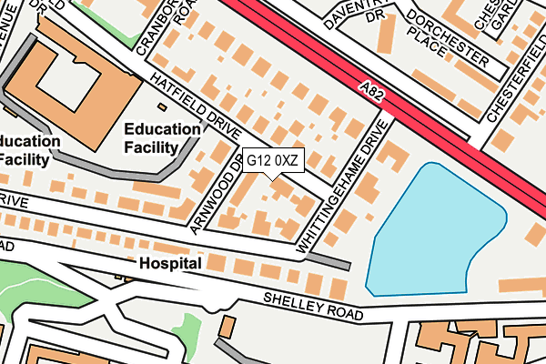 G12 0XZ map - OS OpenMap – Local (Ordnance Survey)