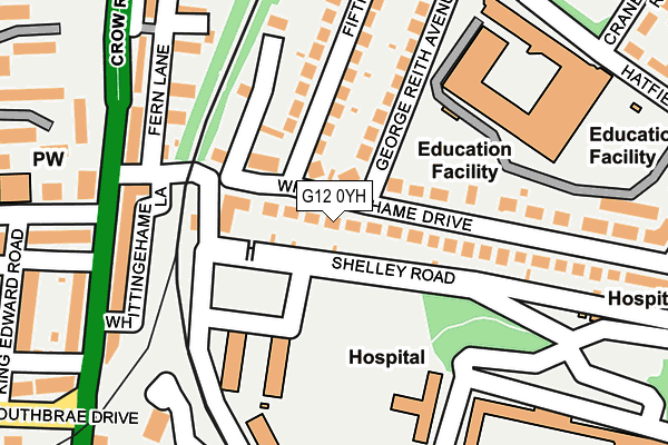 G12 0YH map - OS OpenMap – Local (Ordnance Survey)