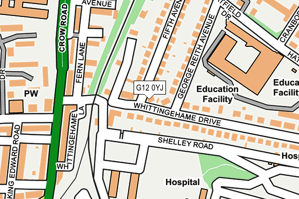 G12 0YJ map - OS OpenMap – Local (Ordnance Survey)