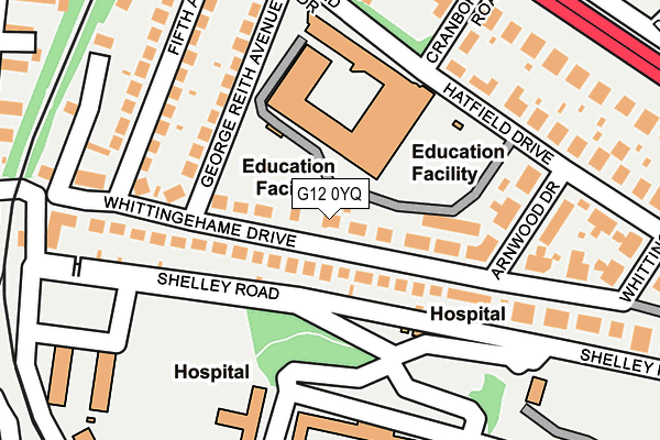 G12 0YQ map - OS OpenMap – Local (Ordnance Survey)