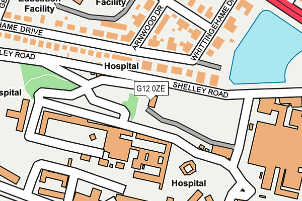 G12 0ZE map - OS OpenMap – Local (Ordnance Survey)