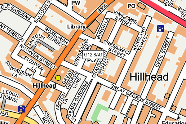 G12 8AG map - OS OpenMap – Local (Ordnance Survey)