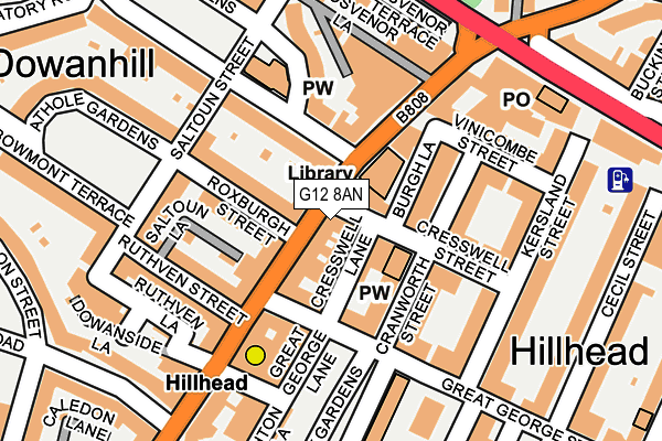 G12 8AN map - OS OpenMap – Local (Ordnance Survey)