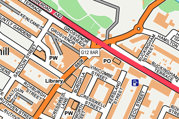 G12 8AR map - OS OpenMap – Local (Ordnance Survey)