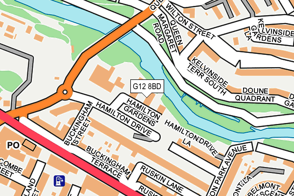 G12 8BD map - OS OpenMap – Local (Ordnance Survey)