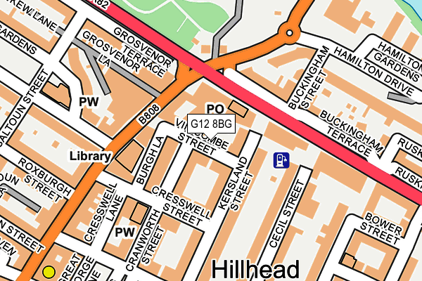 G12 8BG map - OS OpenMap – Local (Ordnance Survey)