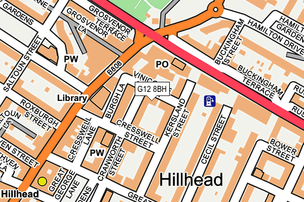 G12 8BH map - OS OpenMap – Local (Ordnance Survey)