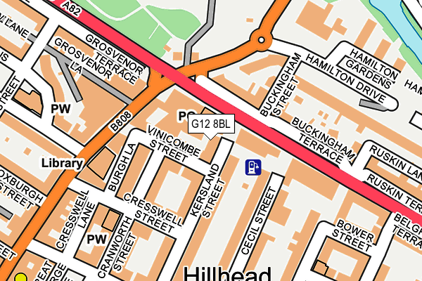 G12 8BL map - OS OpenMap – Local (Ordnance Survey)