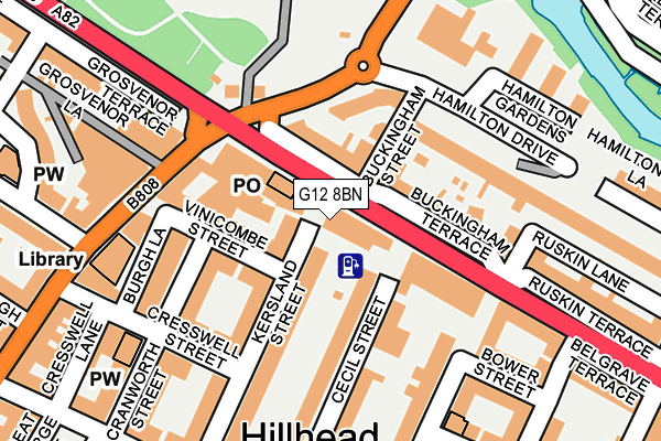 G12 8BN map - OS OpenMap – Local (Ordnance Survey)