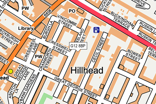 G12 8BP map - OS OpenMap – Local (Ordnance Survey)