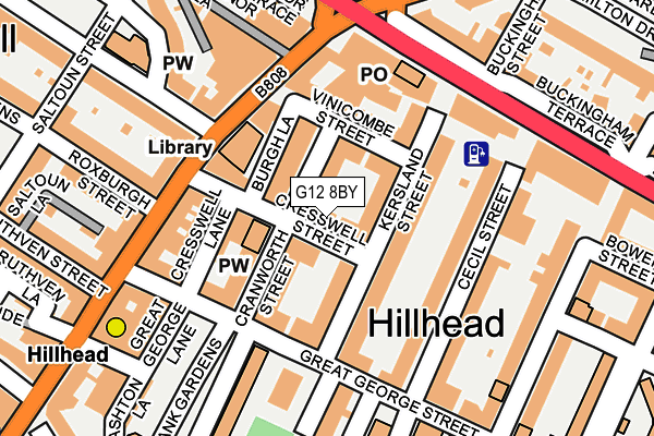 G12 8BY map - OS OpenMap – Local (Ordnance Survey)