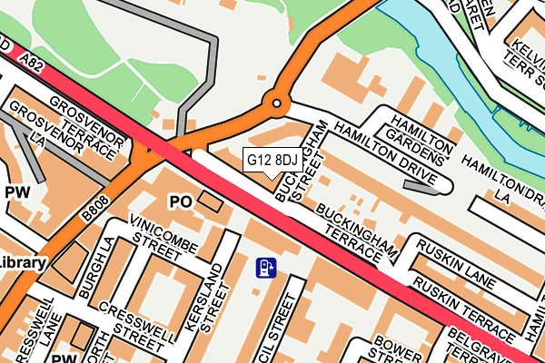 G12 8DJ map - OS OpenMap – Local (Ordnance Survey)