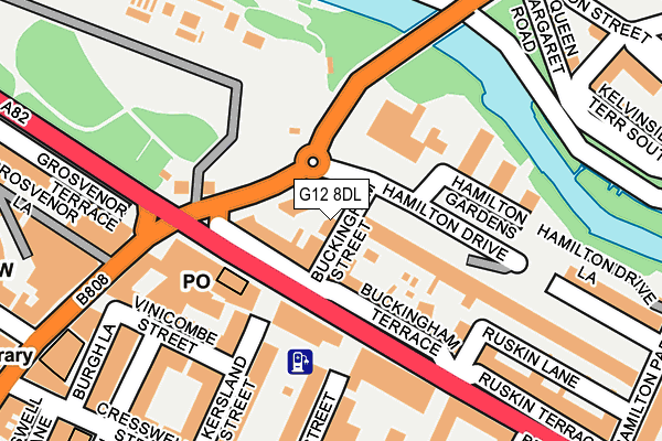 G12 8DL map - OS OpenMap – Local (Ordnance Survey)