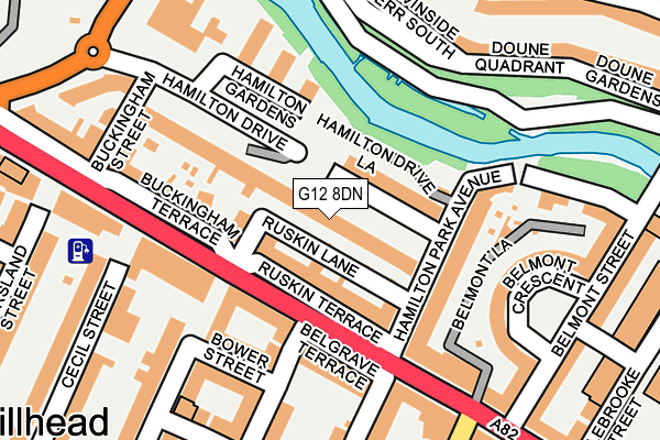 G12 8DN map - OS OpenMap – Local (Ordnance Survey)