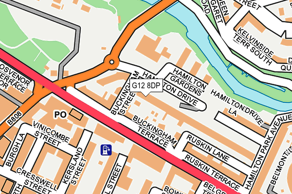 G12 8DP map - OS OpenMap – Local (Ordnance Survey)