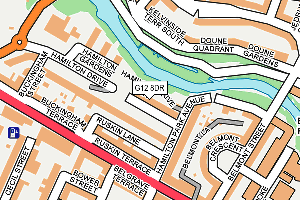 G12 8DR map - OS OpenMap – Local (Ordnance Survey)