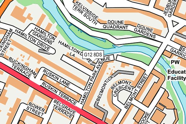 G12 8DS map - OS OpenMap – Local (Ordnance Survey)