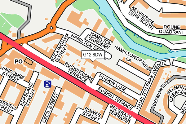 G12 8DW map - OS OpenMap – Local (Ordnance Survey)