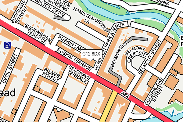 G12 8DX map - OS OpenMap – Local (Ordnance Survey)