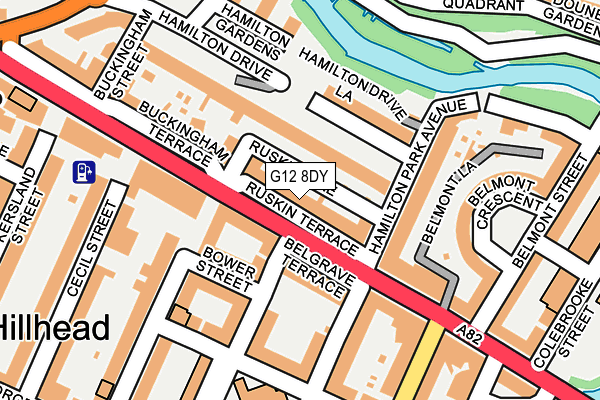 G12 8DY map - OS OpenMap – Local (Ordnance Survey)