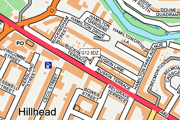 G12 8DZ map - OS OpenMap – Local (Ordnance Survey)