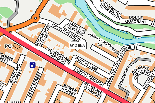 G12 8EA map - OS OpenMap – Local (Ordnance Survey)