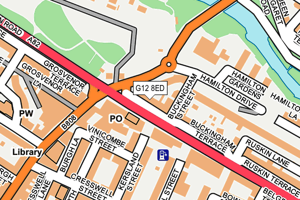 G12 8ED map - OS OpenMap – Local (Ordnance Survey)