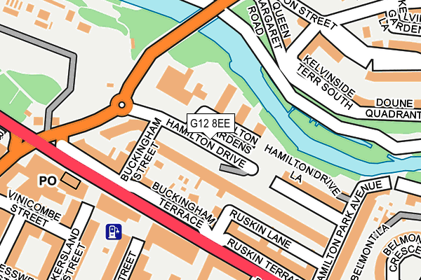G12 8EE map - OS OpenMap – Local (Ordnance Survey)