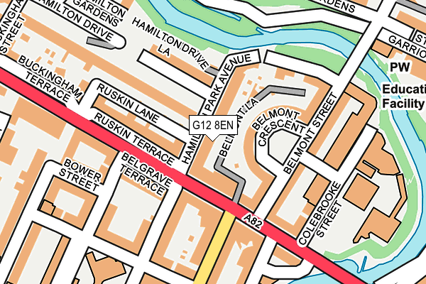 G12 8EN map - OS OpenMap – Local (Ordnance Survey)